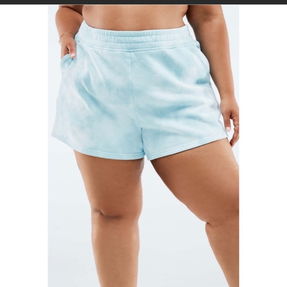 Fabletics Soft Blue Tie Dye Oversized Shiloh Shorts